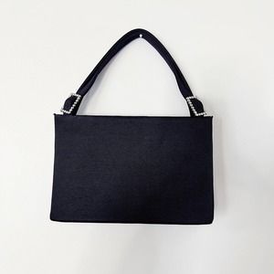 90s Black Rhinestone Mini Evening Bag